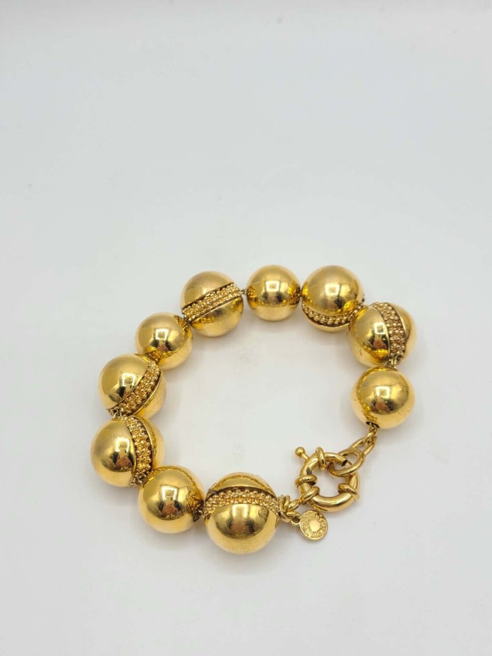 J Crew Gold Tone Textured Ball Bracelet NWOT - Picture 5 of 10